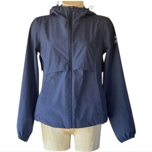 Gerry Lightweight Women's' Navy Blue Hooded Packable Rain Jacket Size XXL NWOT